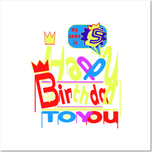 Happy Birthday Alphabet Letter (( S )) Dazzling Creative Design Posters and Art